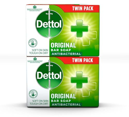 Dettol Original Jabón Antibacterial 100 g – Limpieza Profunda y Protección Antibacteriana para Manos y Cuerpo – Higiene y Frescor Diario - Pack Laborawi (2 x 100g)