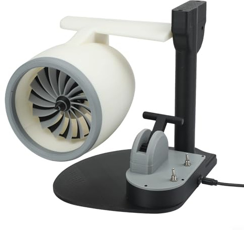 CYRENT Ventilatore da tavolo, design a motore aeronautico, ventilatore USB con luce posteriore rossa, umidificatore velocità regolabile, ventola di raffreddamento compatta da 29 cm (rosso)