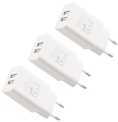 Lot de 3 Chargeurs USB 5V 2A 10W, Chargeur Secteur Prise Multiple USB 2 Ports Universel, Adaptateur Secteur USB 3PCS Compatible avec iPhone 14 13 12 11 XS XR 8 7 6, Samsung, Tablette，Xiaomi，Huawei