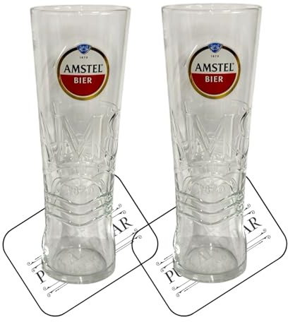Laurie's Pub and Bar Accessories | Amstel Bier NewStyle M25 Pint Glass x2