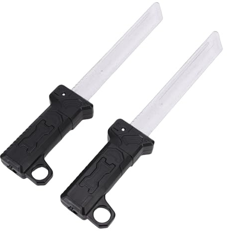 Topiky 2 Pezzi Spada Illuminata, Spade Illuminate Sciabola per Bambini, Spada Luminosa a LED Rosso e Blu con Maniglia Girevole, Accessorio per Costume Cosplay, Regalo di Compleanno (Black)