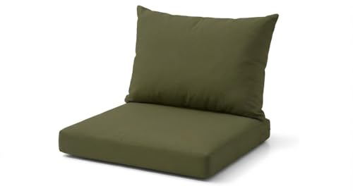 DREAMLAYER Rattan Garden Furniture Cushion Set – Outdoor Replacement Cushions for Patio Sofa & Conservatory – Water Resistant Covers (Olive Green, Back 56cm × 45cm)