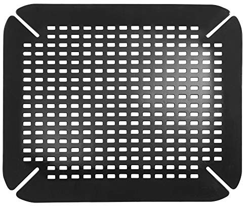 iDesign Basic Spülbeckenmatte, Spülbeckeneinlage aus PVC Kunststoff, schwarz