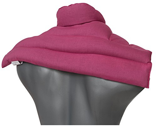 Johanniskernkissen Schulter & Nackenkissen mit Kragen. Wärmekissen Körnerkissen Nackenwärmer für Mikrowelle (pink, Johannisbeerkerne)