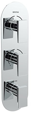Bristan SAI SHC3DIV C Vanne de Douche encastrée à Double Commande avec inverseur à Deux Sorties et Robinet d'arrêt, Chrome, Three Outlet, One on