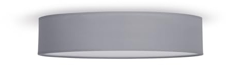 Smartwares Zeitlose runde Deckenleuchte mit LED Licht - Stoffschirm in Grau Ø 50cm & satinierte Abdeckung für blendfreie Beleuchtung