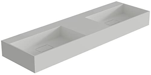 Wandwaschbecken TWG231 aus Mineralguss - Breite wählbar - Weiß matt, Waschbeckenbreite:153 cm