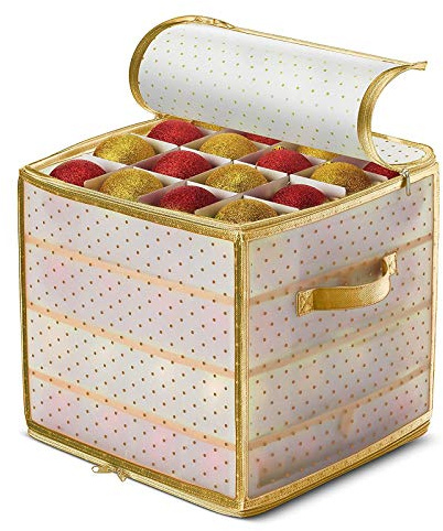 Aufbewahrungsbox für Weihnachtskugeln (64 Kugeln) – Aufbewahrungsbehälter für Weihnachtsdekoration mit 64 Ornamenten, Aufbewahrungstasche für 4-lagige Ornamente und Weihnachtsdekoration