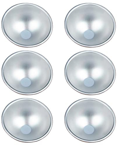 Cabilock 6 Pezzi Cottura Al Forno Stampini Fai Da Te Metà Torta Semisfera Teglia a Sfera Mezza Torta Muffe Tortiera a Sfera Lega Di Alluminio 3d Palla Sportiva Niang