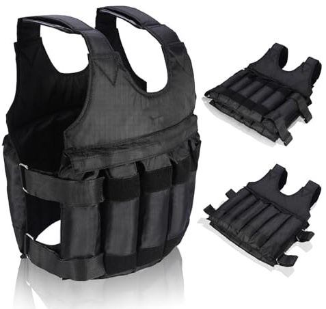 Gewichtsweste, 50kg Trainingsweste Laufweste Verstellbare Gewichtsweste Laufjacke, Empty Weight Vest Trainings Gewichtsweste Schwere Sandjacke Fitness Trainingsweste Zur Krafttraining Gewichtsverlust