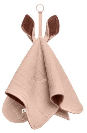 Bibs - Cuddle Cloth Kangaroo - Kuscheltuch mit Känguru-Ohren und Schnullerbefestigung - Blush