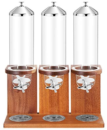Cereal Dispenser Countertop, Candy Dstributor with Twist Airtight Cover, Big Dry Food Cereal Dispenser, Can Hold Cereal, Small Snack, for Home Office Hotel Commercial Bar ( Color : Wood , Size : 12L )