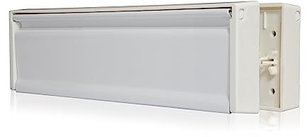 Xfort MailPlate Surround 12 Letterplate White, Premium Draught Proof Postal Letterbox, Telescopic Sleeved Letter Box for Wooden, Composite and uPVC Midrail Doors with 40-80mm Door Thickness.