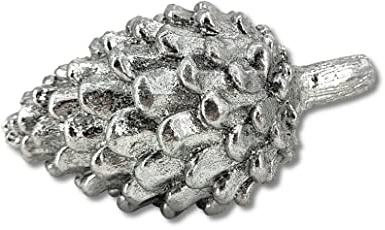 Polyresin Tannenzapfen Silber 7 x 13cm Dekozapfen Tisch-Deko Figur