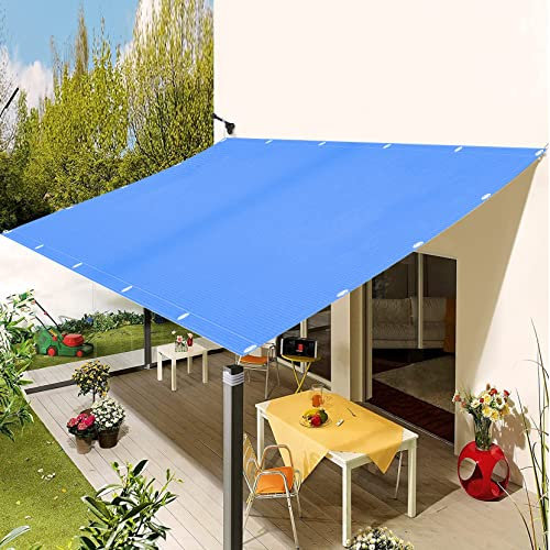 Vela Ombreggiante 3.5 x 5 m,Traspirante, permeabile, Respirante, Telo Ombreggiante Completo per pergola,Tenda a Vela Quadrata, per Giardino, Balcone, Terrazza, Blu