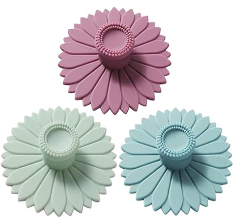 Sunflower Silicone Cup Covers (Set of 3), Multicolored Silicone Lids for Mugs, Cups, Flexible Mug Covers, Tea Pots, Hot Cup Lids for Coffee & Tea