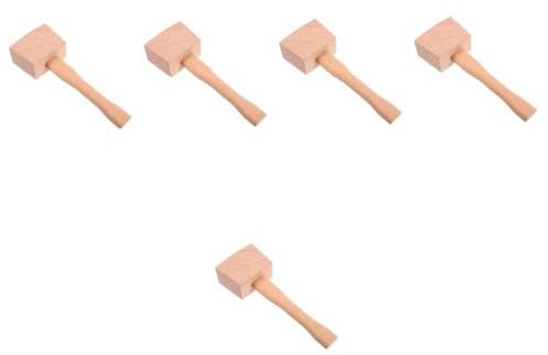 GLEAVI 5pcs Wooden Mallet for Carpenter Wood Carving Hand Tool for Woodworking Projects Camping Hammer Alternative