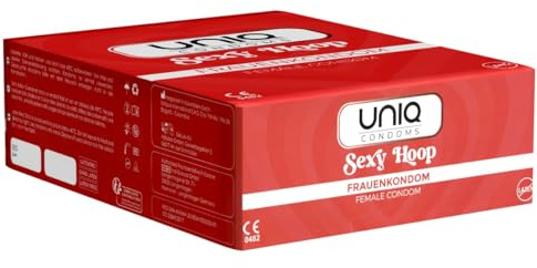UNIQ Sexy Hoop Frauenkondom, Slip, latexfreie Frauenkondome mit Ring, diskret, keine Unterbrechnung beim Vorspiel, Einheitsgröße, Kondom für Frau, 1 x 100 Stück
