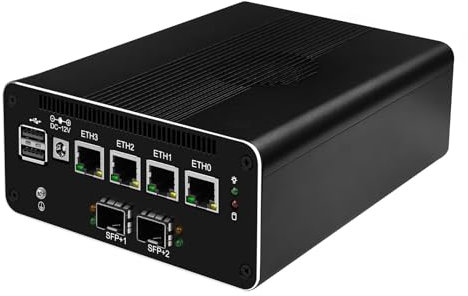 MNBOXCONET Micro Firewall Appliance 10GB SFP+ N100, 4 x i226V 2.5G LAN Mini PC Router, DDR5 32G RAM 2T NVMe SSD, Support Windows OPNsense, Type-C 10Gbps Port, HD, TF Slot