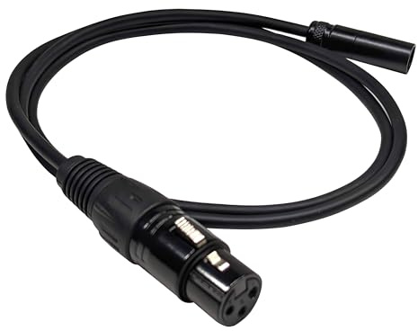 Milestock 3-pin Mini XLR Male to XLR Female Adapter Cable for Blackmagic Pocket Cinema Camera BMPCC Video Assist 4K Sharp 8K, Rode Video Mic Pro +, 1 Feet