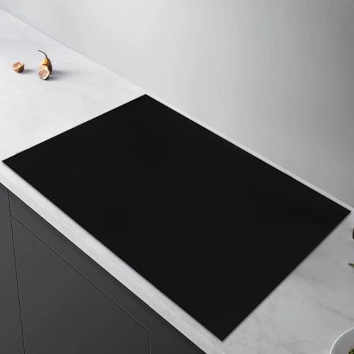 DAJAVE Panneau de couverture pour cuisinière, 54 x 90 cm, monobloc, pour induction, cuisine, plaque vitrocéramique, tapis décoratif enroulable noir, antidérapant, à induction, tapis