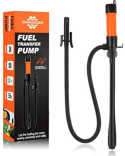 GEARLEADER Pompe à carburant portable avec capteur d'arrêt automatique, pompes de transfert de batterie jusqu'à 9 litres, pompe de transfert d'eau liquide pour essence, diesel, huile automobile,