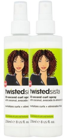 Equitack Twisted Sista Curl Spray | Deep Hydration | Lightweight & Non-Greasy | Revives & Defines Curl | Avocado & Almonds Oil | Suitable for All curly Types | Pack of 2