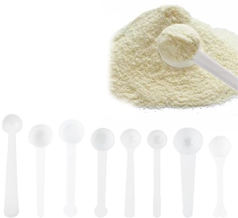 VYIBPDY 8 cuchara medidora gramos de 5 tamaños, cucharas dosificadoras de plástico, 1g,2g,3g,5g,10g, cucharas medidoras de gramos, cucharas dosificadoras, cucharas medidoras, juego de vasos medidores