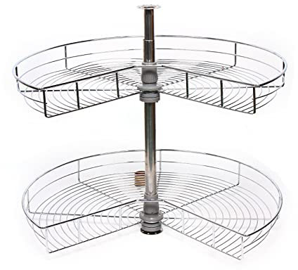 Queeucaer Eckschrankdrehbeschlag 270° Topfkarussell, Drehunterschrank Eckschrank Drehbeschläge Verstellbare, Küchen-Drehbeschläge Eckschrankbeschläge Rostfreie Stähle Eckschrank Organizer