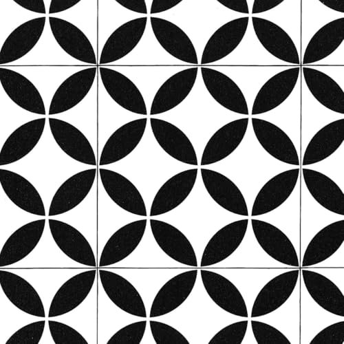 VINYL FLOORING UK Black & White Designer Effect Anti-Slip Vinyl Flooring For Kitchen, Bathroom, Dining Room & Living Room, 2.8mm Thick Vinyl Sheet, 5 Years Warranty-2 X 3 mt