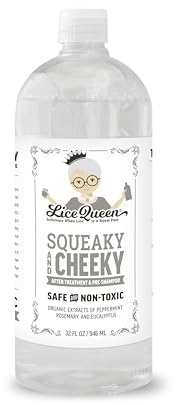 Lice Queen Squeaky & Cheeky After Treatment & Pre-Shampoo - Lice Removal Hair Cleanser Helps Remove Lice & Eggs - Peppermint & Rosemary - Sulfate & Paraben Free - 32 fl oz