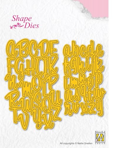 Nellie's Choice Stanzschablone Alphabet -Buchstaben - 5,9 x 9,3 cm - 52 Stück - Stanzform Cutting Die - Karten Basteln - Bastel Zubehör für Scrapbooking und DIY - Scrapbook Zubehör