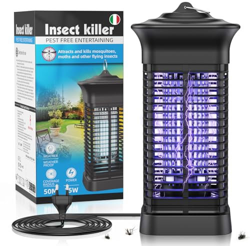 Love begans Lampada Antizanzare, 15 W UV Zanzariera Elettrica Impermeabile IPX4, Insetticida Zanzare per Casa Cucina Giardino Interno Esterno con 1 Spazzole Pulite, Human & Pet Friendly