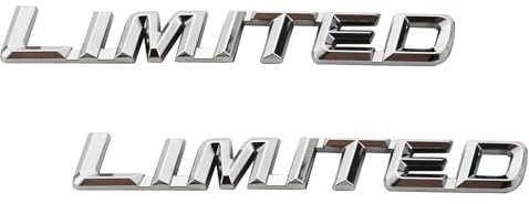2Pc Limited Emblem 3D Metal Sport Badge Door Trunk Nameplate with Double Tape for Cars, Trucks, Motorcycles (Chrome)