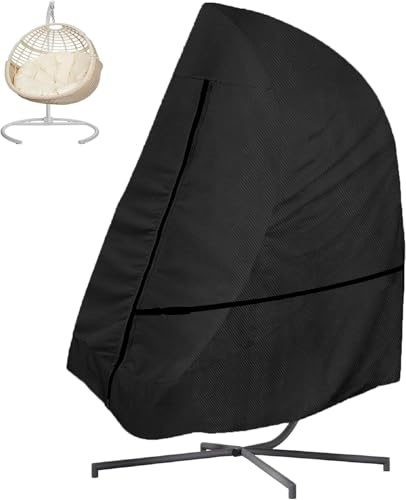Housse de chaise en osier 600D à suspendre pour chaise de patio à suspendre avec support de protection - Convient pour une chaise jusqu'à 190 x 114 cm (L x l)