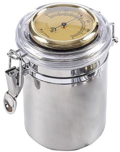 Humidor sigaro, barattolo di stoccaggio del tabacco per tubo, umidore sigari in acciaio inossidabile con igrometro e umidificatore, stagno di tabacco ermetico portatile con serratura, stagno