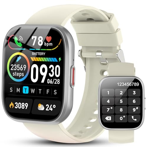 Niderson Reloj Inteligente Mujer Hombre con Bluetooth Llamada, 1.85 HD Smartwatch con Pulsómetro/Monitor de Sueño, 112+ Modos Deportes Pulsera Actividad Impermeable IP68 para Android iOS, Blanco