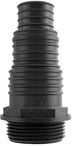 Male Thread Stepped Pond Pump/Filter Connector/Hosetail,Fits Thread Measuring 41.9mm Across (1.25 bsp Male) Connects to 25mm,32mm or 40mm Pond Pipe