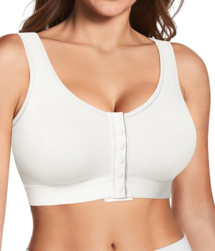 Gotoly Women Post Surgery Front Fastening Sports Bra with Breast Support Full Coverage Compression Bra After Surgery