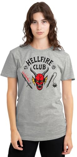 Stranger Things Hellfire Club dam t-shirt, atletisk ljung, liten