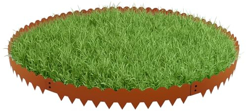 HUOMMGS 6 Cortenstahl Rasenkante Metall Beeteinfassung 102 x 15cm Rasenkanten mit 5cm Erdspießen Flexibler Beetumrandung Gartenzaun Zum Stecken für Gärten, Gemüsegärten, Bauernhöfe (Braun)