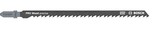Bosch 5x PRO Wood precise T344DP Stichsägeblatt (für Bauholz, Weichholz, Länge 152 mm, Professional Zubehör Stichsäge)