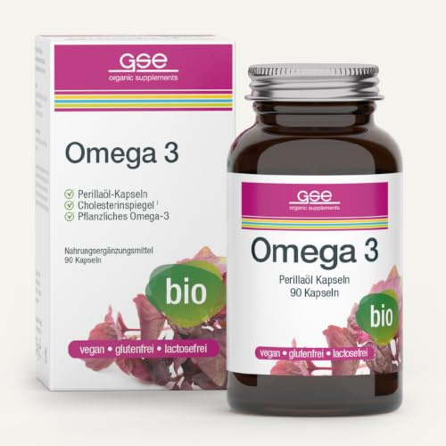 GSE Omega-3 Perillaöl Kapseln Vegan (Bio) 90 Kapseln mit 3500 mg Perillaöl & 2100 mg Alpha-Linolensäure vegan, Bio-Qualität & glutenfrei