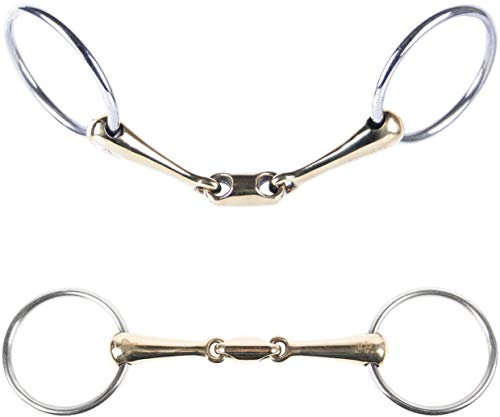 Harry´s Horse Wassertrense Gold Messing doppelt gebrochen O-Link 20mm, Größe:13.5