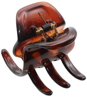 Parcelona French Classic Large Pony 1.75 Celluloid Non Slip Jaw Hair Claw Clips Fashion Durable Styling Women Hair Accessories, Made in France (Shell)
