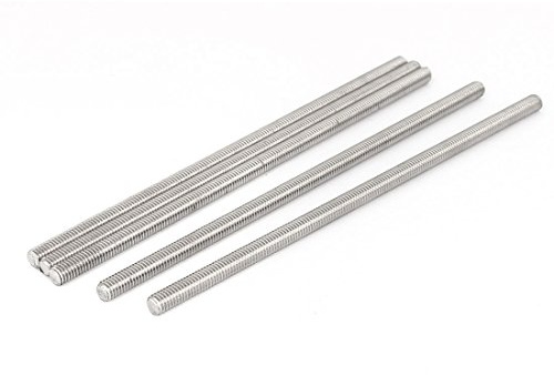 sourcing map 5 Stück Gewindestangen M6x160mm Edelstahl 304 Gewindestift Metrischem Vollgewinde Bar Gewindestäbe für Befestigung CNC-Werkzeugmaschinen 3D-Drucker Industrie Geräte