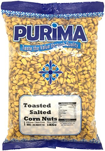Toasted Corn 1kg – Original Salt Flavour - Roasted Salted Corn Nuts Kernels - Premium Fresh Crispy Crunchy Authentic Spanish Savoury Snack – Ready to Eat - Bulk Bag – Vegan Plant Based Snacks PURIMA