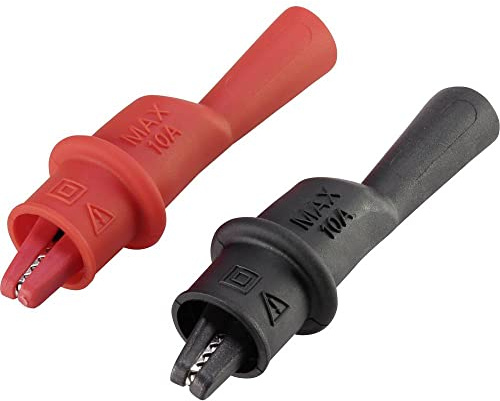 VOLTCRAFT MSK-111 Pince crocodile femelle 2 mm CAT III 1000 V, CAT IV 600 V noir, rouge