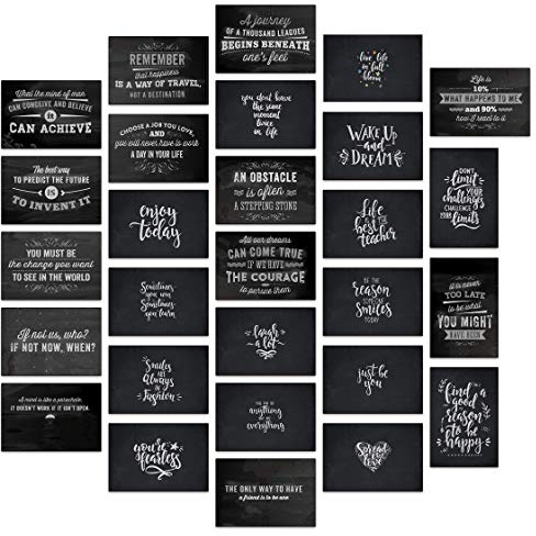 Inspirational and Motivational Postcards in Retro  Chalkboard/Blackboard Style  Set of 28 Postcards. 28 Different Motivational and Inspirational Quotes