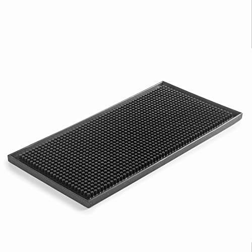 Lacor - 62627 - Tapis ou Tapis de Bar 100% antidérapant en Caoutchouc thermoplastique, pour éviter Les Gouttes de costiques ou de bébés, sans BPA, Dimensions 30 x 15 x 1,8 cm, Noir